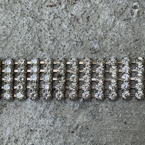 Vintage rhinestone, silver back belt main image 4